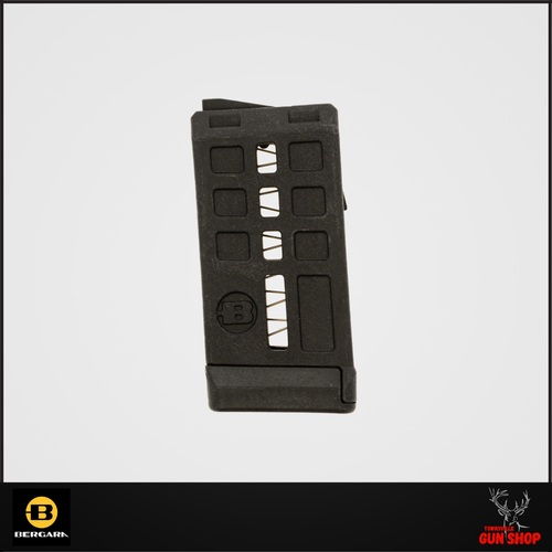 High-resolution product image of the .22LR Bergara BMR 10-Round Magazine, SKU: 8414273002418 – showcasing black polymer construction, compact design, and precision fit for BMR rimfire rifles. Ideal for Australian shooting range or field use.