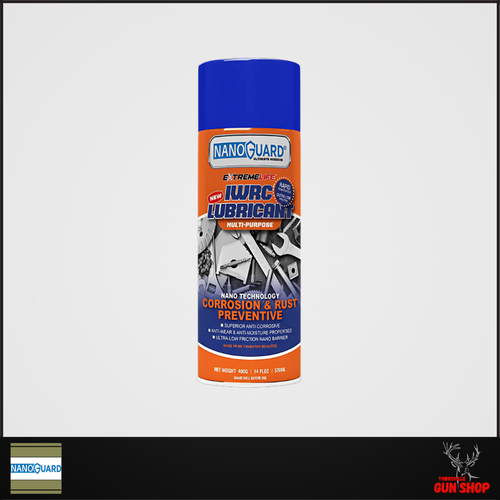 NANO GUARD EXTREMELIFE IWRC All-Purpose Lubricant (SKU: IWRC08), featuring an industrial-grade nanotech formula designed to reduce friction, prevent rust, and protect firearm and mechanical parts under extreme conditions. Ideal for Australian hunting and workshop environments.
