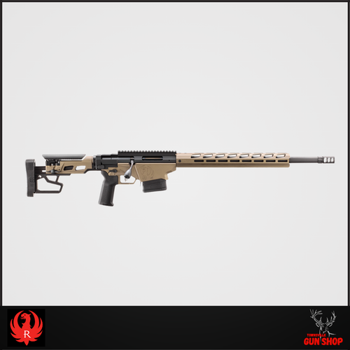 Ruger Precision Rifle 6.5 PRC 20" in Smoked Bronze Cerakote (SKU: RPR18105) – precision bolt-action rifle with folding stock, M-LOK handguard, and adjustable trigger. Available now at Townsville Gun Shop.
