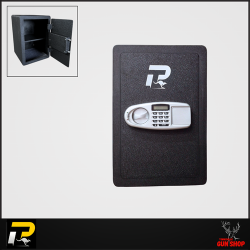 Pro-Tactical PT-EHGS Digital Handgun Safe, showing rugged steel housing and quick-access keypad. A reliable, compact storage option designed for secure pistol transport and home protection across Australia. Pro-Tactical PT-EHGS Digital Handgun Safe, showing rugged steel housing and quick-access keypad. A reliable, compact storage option designed for secure pistol transport and home protection across Australia.