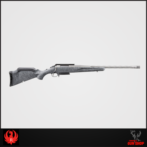 Image of the Ruger American Gen II Standard Rifle in .308 Winchester (SKU: AMRII308), featuring a 20" grey Cerakote barrel, rugged synthetic stock with adjustable length of pull, detachable magazine, and factory-threaded muzzle — ideal for Australian hunters and shooters.