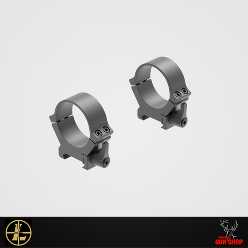 Leupold 34mm High QRW2 Ring (SKU: LE177274) showing matte black forged aluminium with quick-release lever mechanism for Weaver-style mounts.