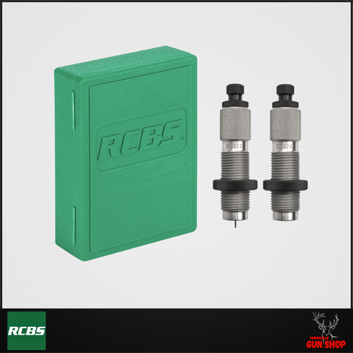 RCBS .300 AAC Blackout Full Length Die Set – R22401 with two precision dies, green storage case, and labelled insert.