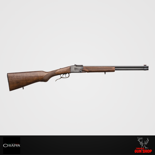 Chiappa Double Badger Combo Rifle – .410 gauge over .22LR folding break-action, blued finish with hardwood stock and double trigger design