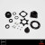 Lightforce RC225 and RC150 spotlight repair kit showing seals, grommets, mounts and fasteners