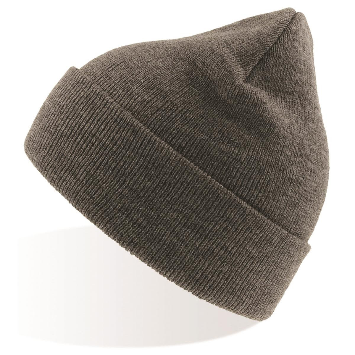 A grey Eko Beanie features a folded cuff and a form-fitting design. It has a logo branding on the side.
