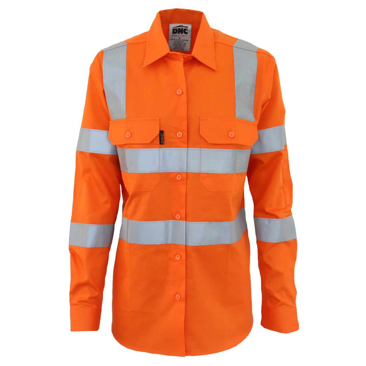 Ladies Hi-Vis L/W Cotton VIC Rail CSR Shirt