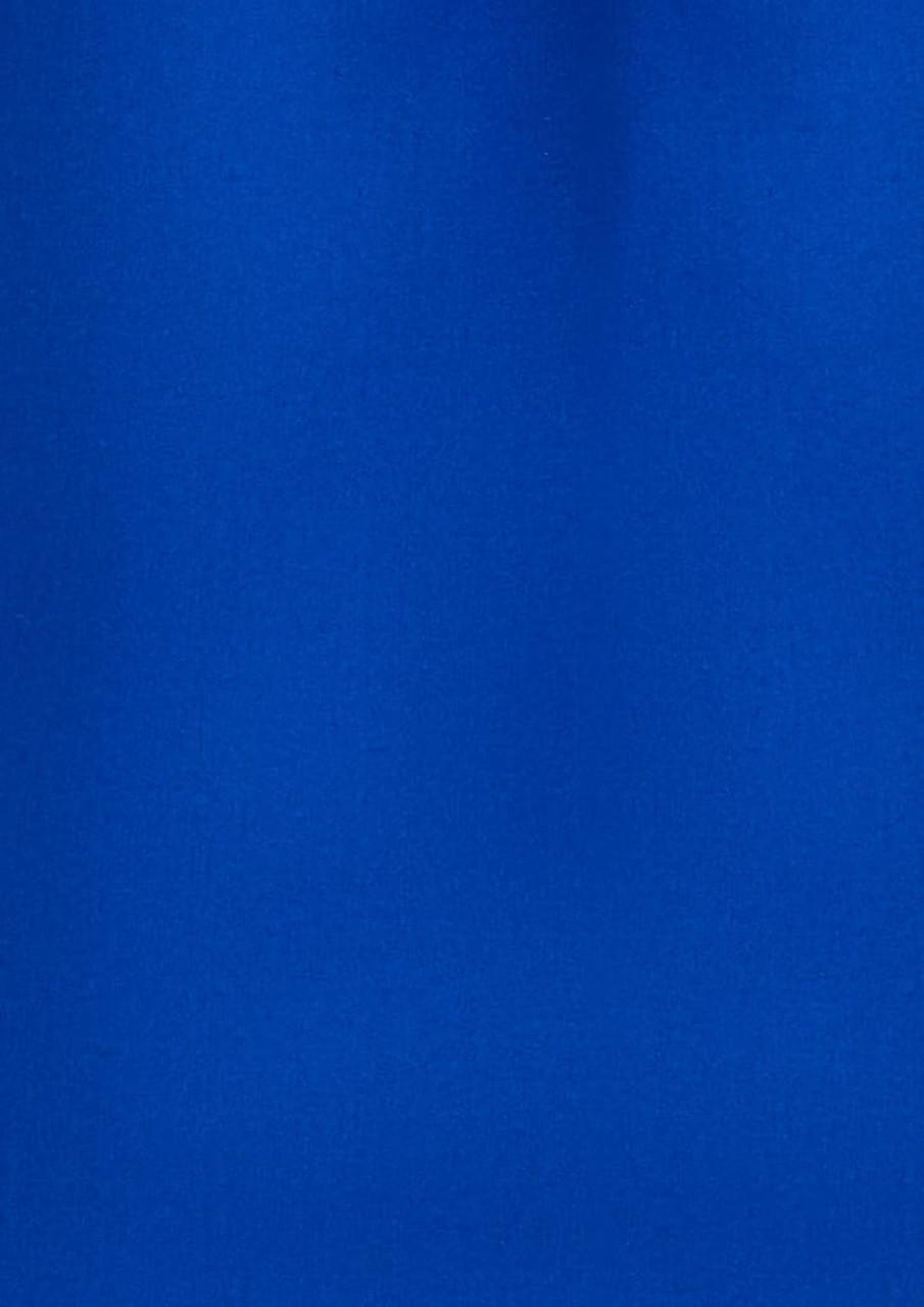 A plain short sleeve shirt in vibrant blue, featuring a simple design and a brand logo.