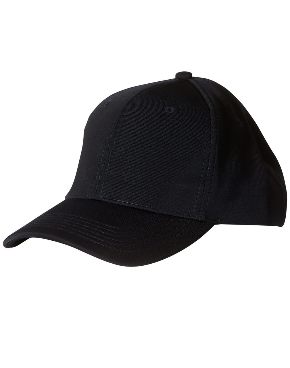 A black Ottoman cap with a rounded crown and a curved brim, featuring a logo on the front.