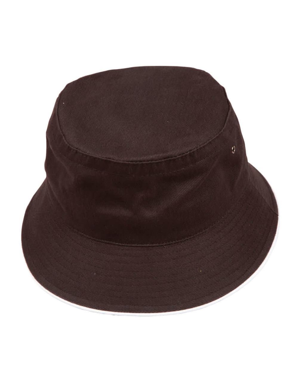 A black bucket hat with a soft washed finish and contrasting trim. It features a logo on the side.