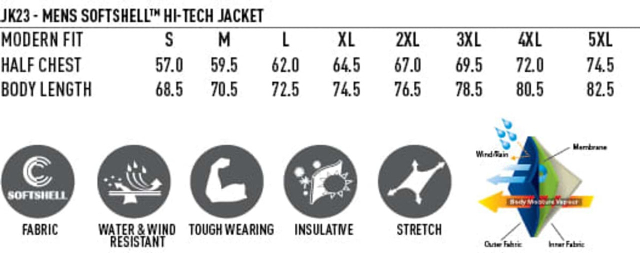 A men's softshell high-tech jacket in black, featuring a fabric logo. The jacket offers water resistance and insulation.