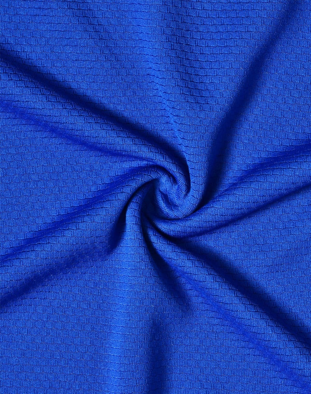 A textured, vibrant blue fabric representing the Men's Bamboo Charcoal Corporate S/S Polo shirt, featuring a logo.