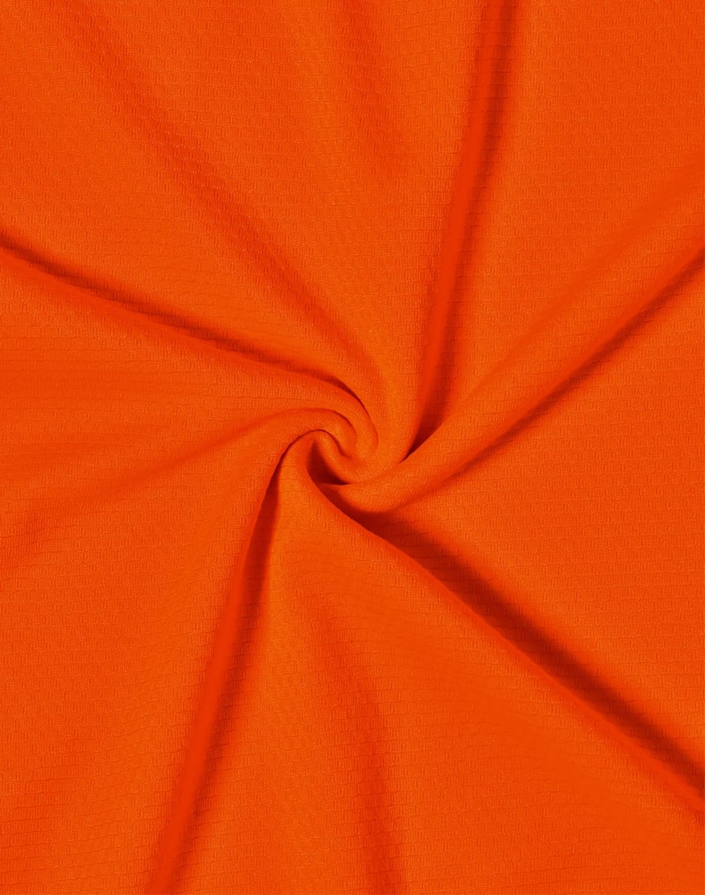 An orange fabric featuring a smooth texture, suitable for work polo shirts. It has a vibrant hue and a soft appearance.