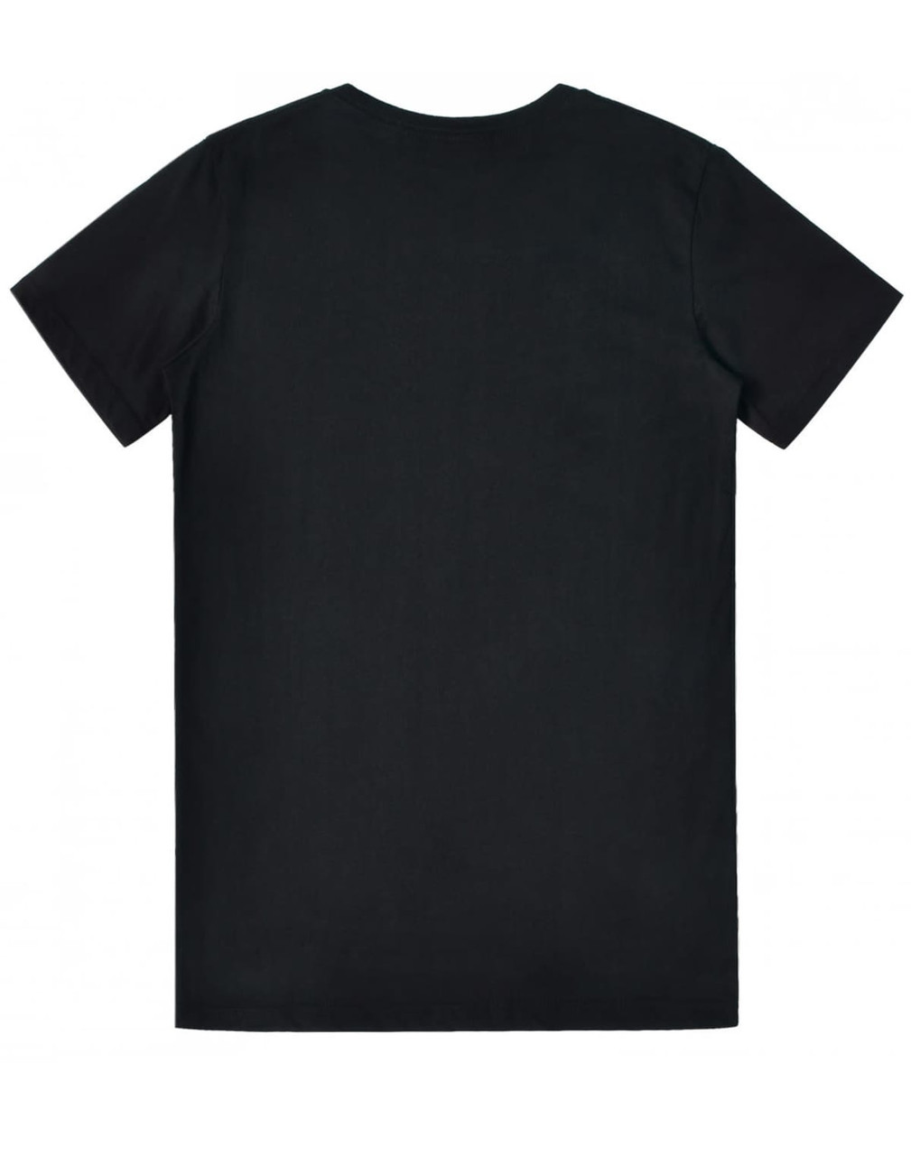 A black men's premium cotton t-shirt with a classic short-sleeve design and a plain back.