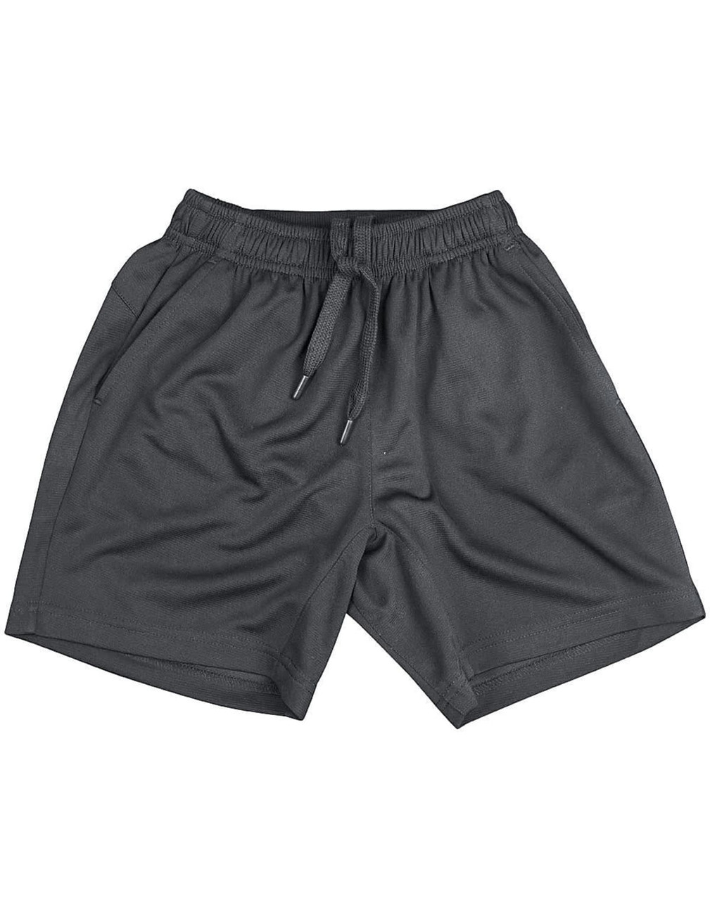 Adults' bamboo charcoal sports shorts in black, featuring an elastic waistband and side pockets.