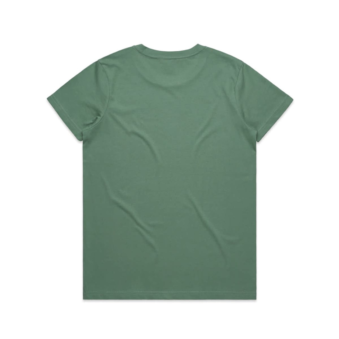 A green unisex T-shirt with a simple design and a logo on the back.