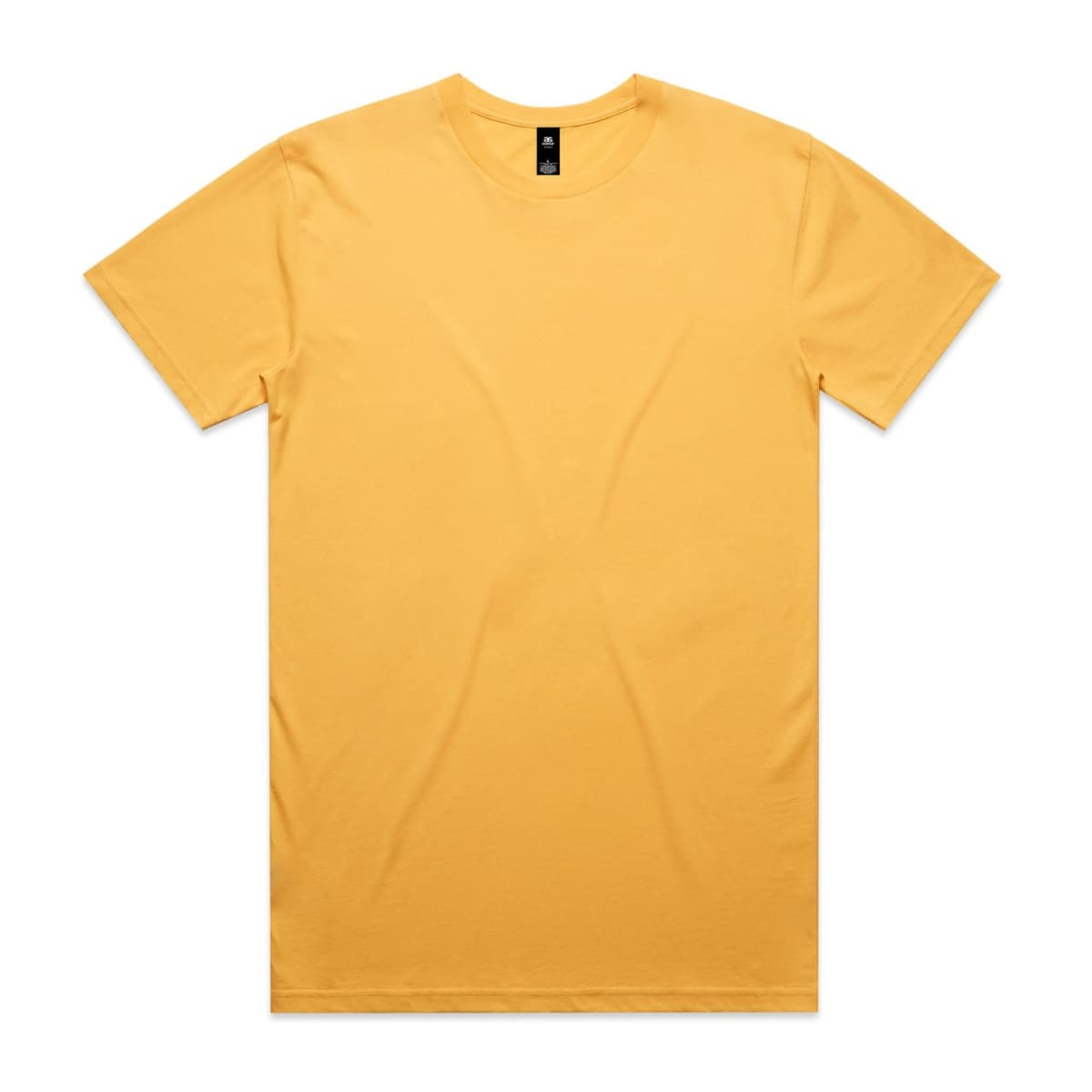 A yellow Staple Tee t-shirt featuring a crew neckline and short sleeves. It has a branding logo.
