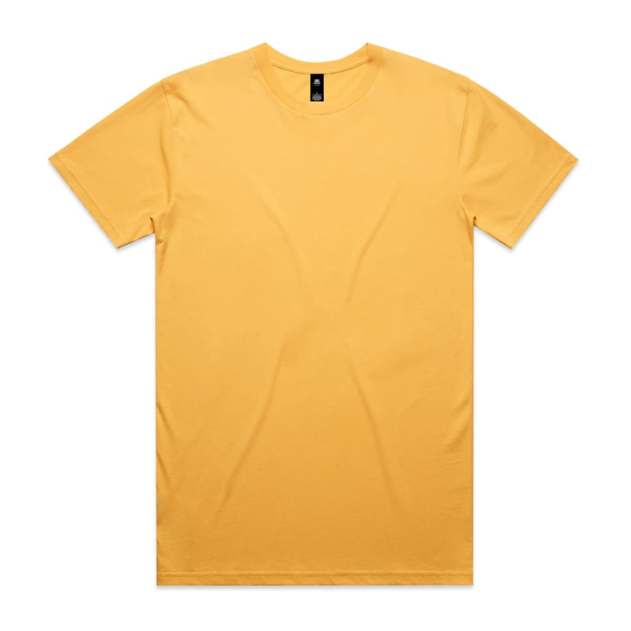 A yellow Staple Tee t-shirt featuring a crew neckline and short sleeves. It has a branding logo.