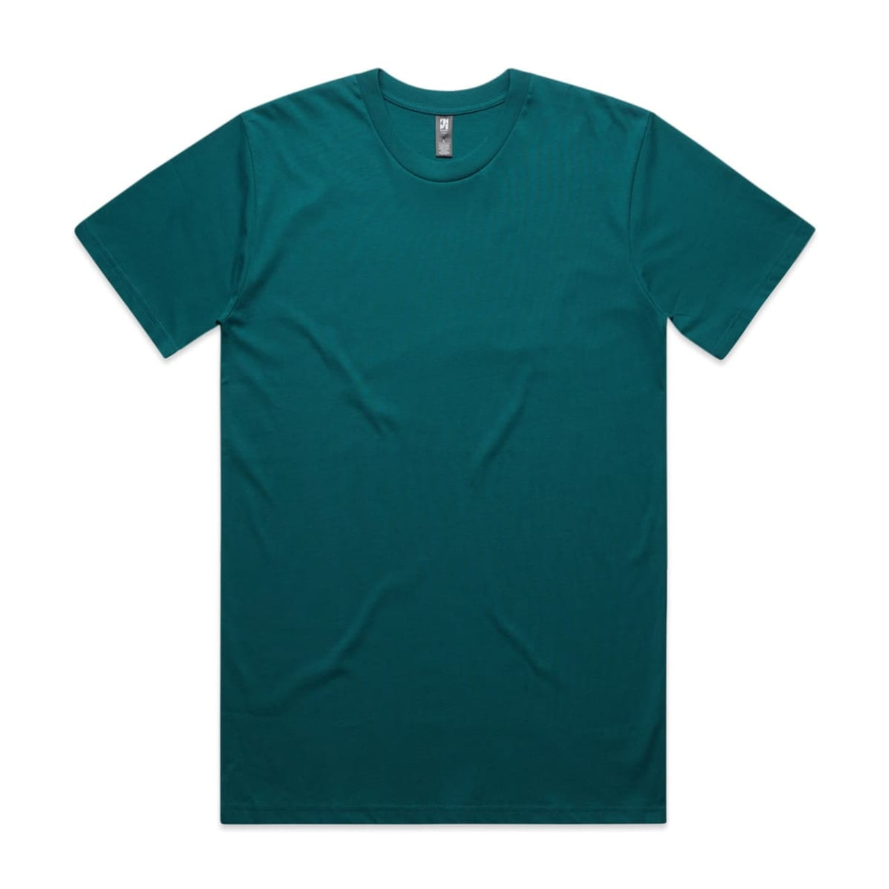 A teal Classic Tee with a crew neck and short sleeves. The shirt features a logo label.