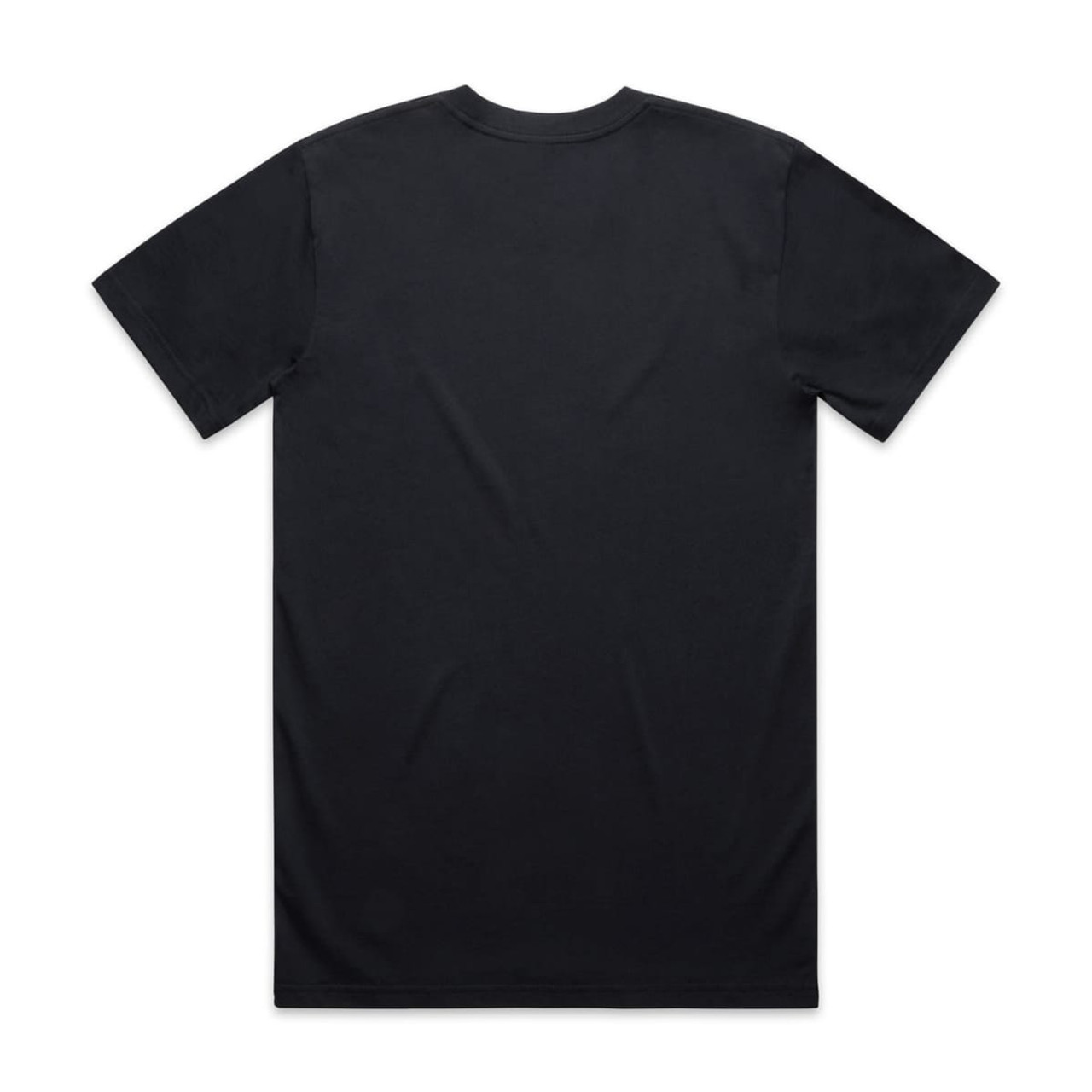 A plain black t-shirt with a classic fit, featuring a smooth back design and no visible logos.