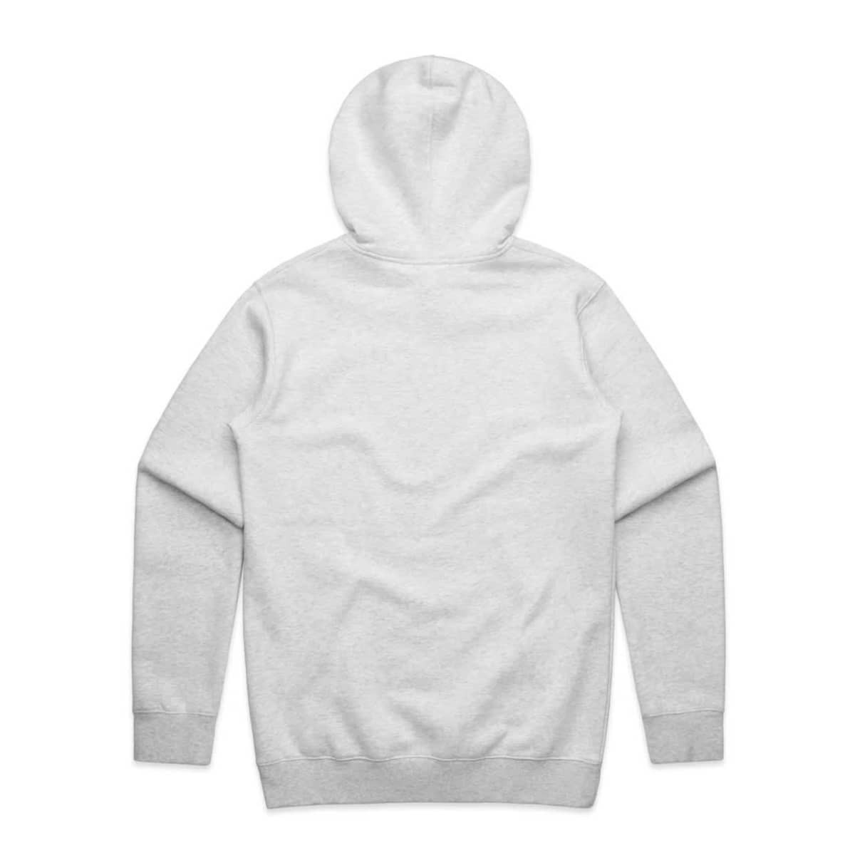 A grey hoodie with a hood and long sleeves, featuring a plain design on the back.