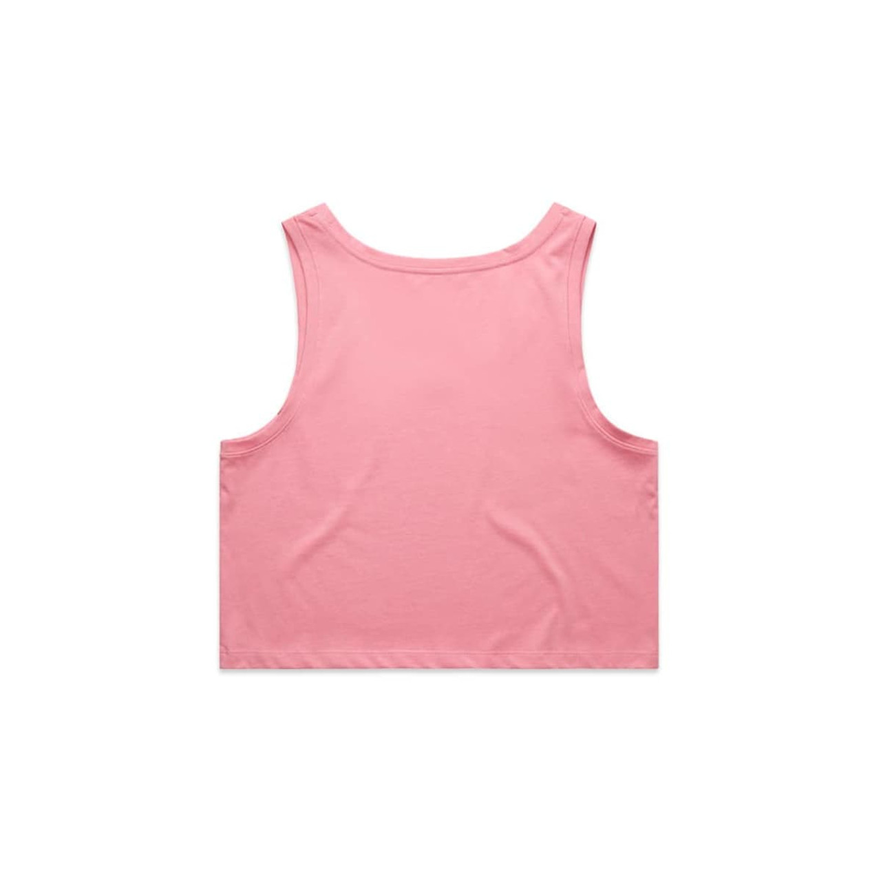 A pink crop singlet with a simple design and no visible logos or branding. A pink crop singlet with a simple design and no visible logos or branding.