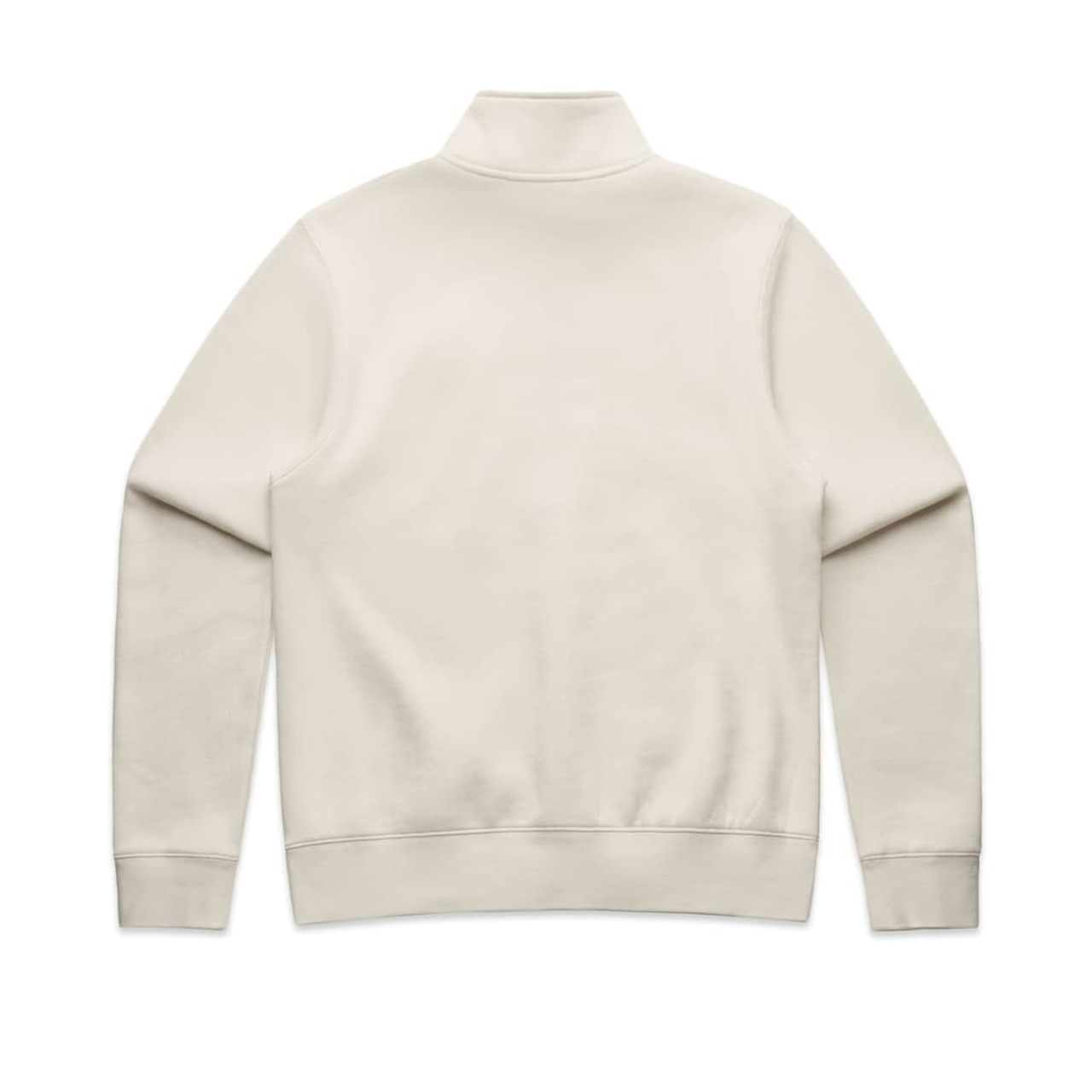 A cream-coloured crew jumper featuring a half zip and a plain back design. Includes a logo on the back. A cream-coloured crew jumper featuring a half zip and a plain back design. Includes a logo on the back.