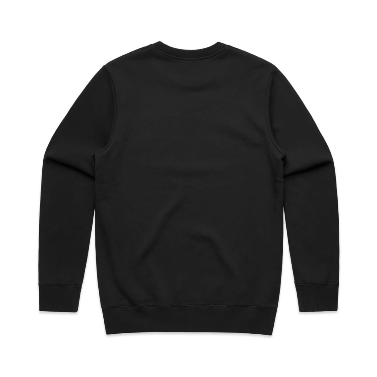 A black hoodie featuring a plain back design and cuffs, with a simple, classic silhouette.
