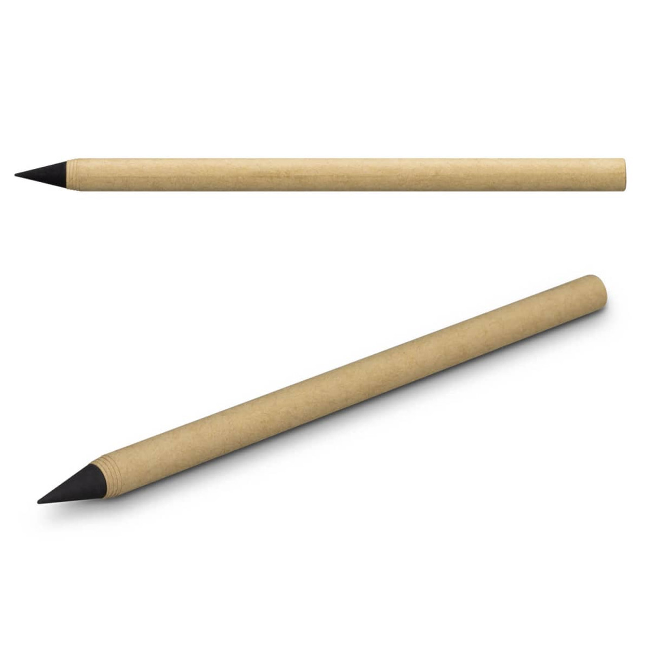 Two inkless kraft pens in a natural brown colour with black tips, featuring a simple design and no visible branding. Two inkless kraft pens in a natural brown colour with black tips, featuring a simple design and no visible branding.