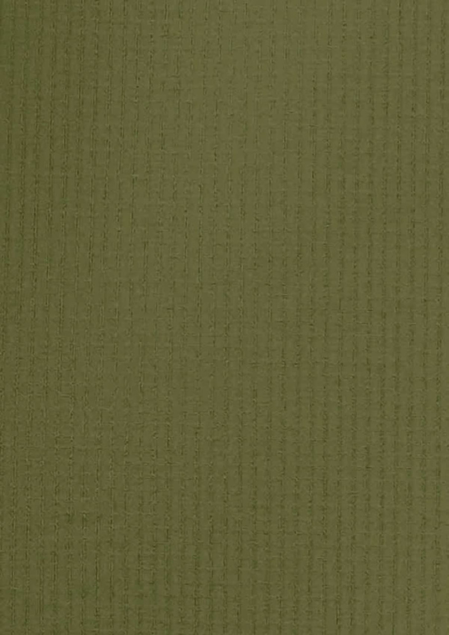 A textured fabric in a muted olive green colour. The material appears to be suitable for outdoor wear.