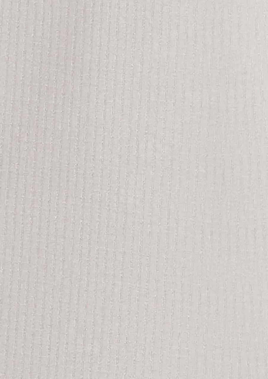 A textured white fabric displaying a ribbed pattern, suitable for women's long sleeve shirts.