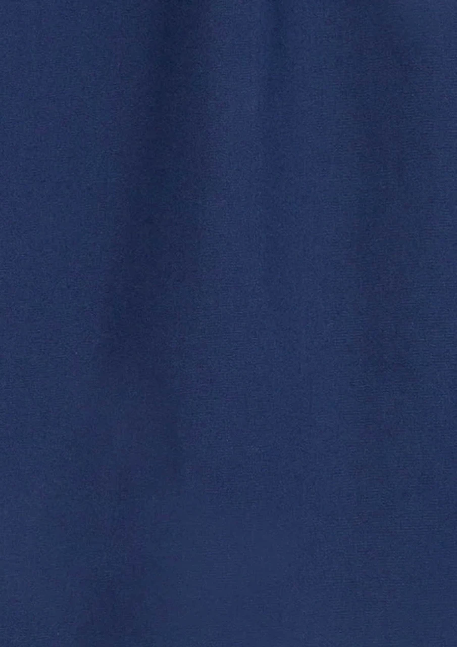 A navy long sleeve shirt designed for workwear, featuring a logo. Suitable for tradesmen and outdoor use.