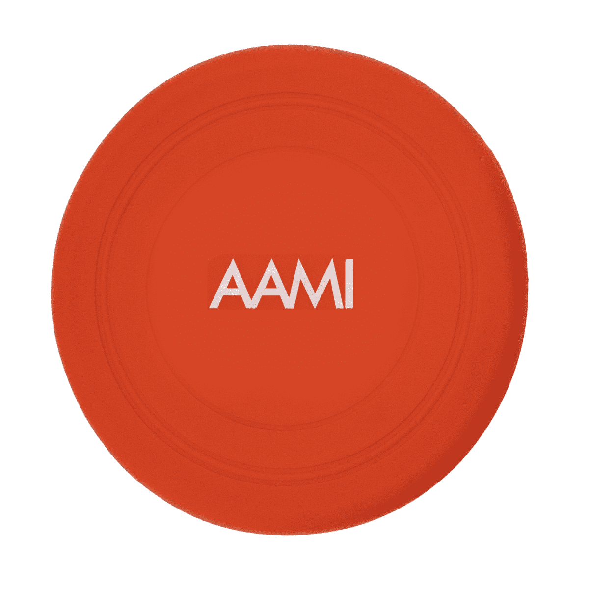 An orange silicone frisbee featuring a logo in the centre. Suitable for outdoor play and recreational activities.
