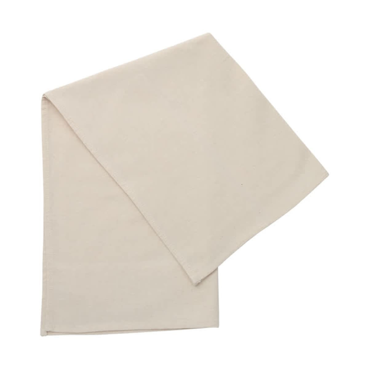 A cotton tea towel in a light beige colour, featuring a simple design with no visible logos.