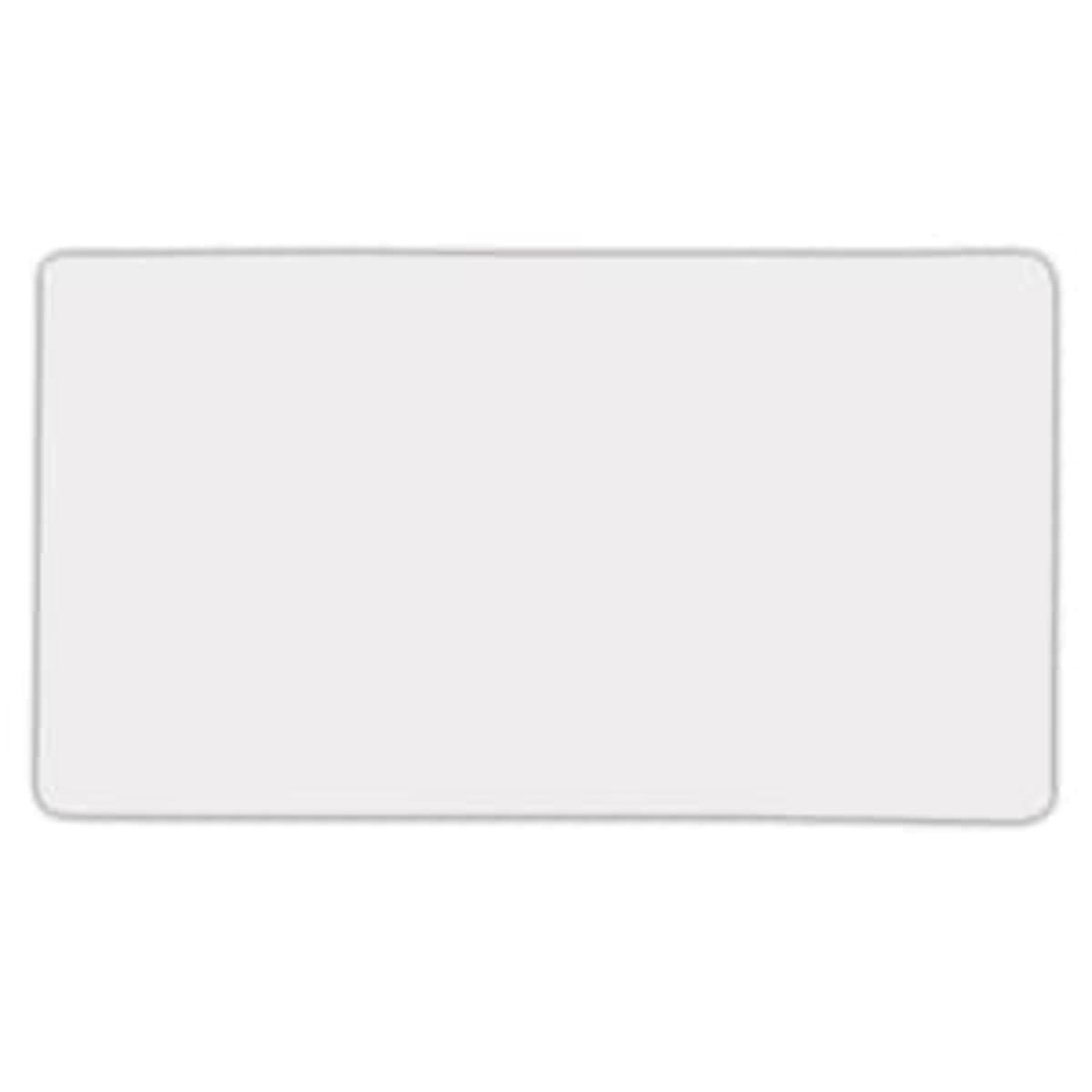 A square fridge magnet with rounded corners, featuring a plain white surface.