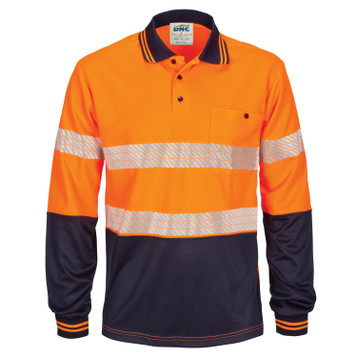 Hi-Vis Segment Taped Mircomesh Polo - Long Sleeve