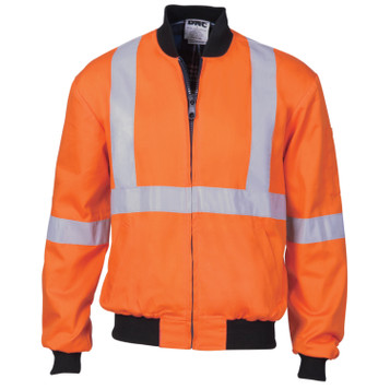 Hi-Vis Cotton Bomber Jacket with 'X' Back & additional CSR R/Tape below