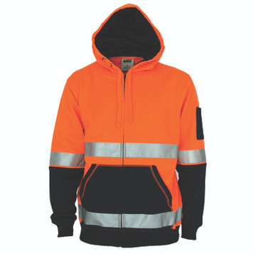Hi-Vis 2 tone full zip super fleecy hoodie with CSR R/tape