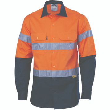 Hi-Vis Cool-Breeze Cotton Shirt with 3M 8910 R/Tape - Long sleeve || DNC-3886