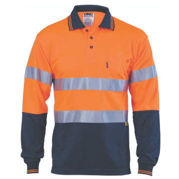 Hi-Vis D/N Cool-Breathe Polo Shirt With 3M 8906 R/Tape - Long Sleeve
