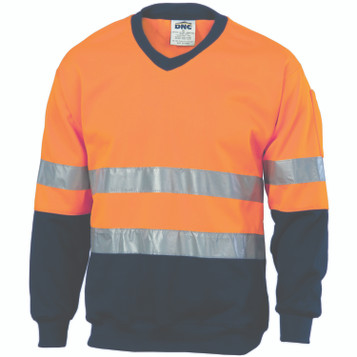Hi-Vis Two Tone Sweatshirt (Sloppy Joe) With Generic R/Tape V-Neck