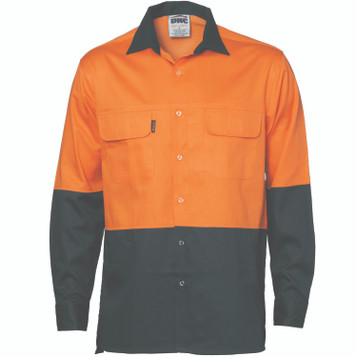 Hi-Vis 3 Way Cool-Breeze Cotton Shirt -
 Long sleeve