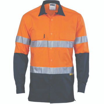 Hi-Vis 3 Way Cool-Breeze Cotton Shirt with CSR/Tape - Long sleeve