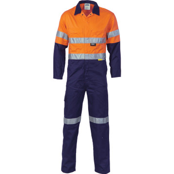 Hi-Vis Cool-Breeze two tone L.Weight Cott on
 Coverall with 3M R/Tape