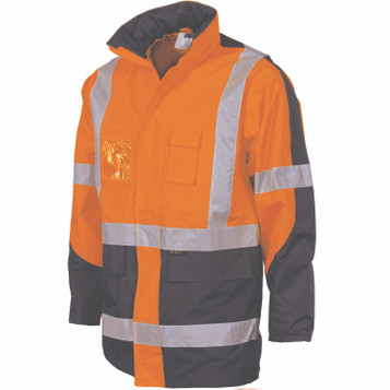 Hi-Vis 2 Tone Cross Back D/N 2 in 1 Contrast Rain Jacket