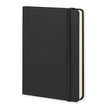 A black hard cover notebook with an elastic closure, featuring blank pages and a textured finish. A black hard cover notebook with an elastic closure, featuring blank pages and a textured finish.