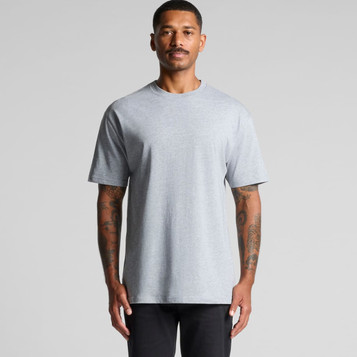 A grey Block Tee t-shirt with short sleeves, featuring a simple design and a logo on the front. A grey Block Tee t-shirt with short sleeves, featuring a simple design and a logo on the front.