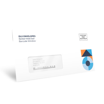 DLX Envelopes Banker Moist Seal Barcode Window