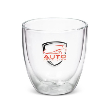 A double wall glass with a capacity of 310ml, featuring a logo design for "AUTO DETAILING."