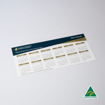 A white magnetic calendar featuring a clean layout with multiple months displayed and a logo in the corner. A white magnetic calendar featuring a clean layout with multiple months displayed and a logo in the corner.